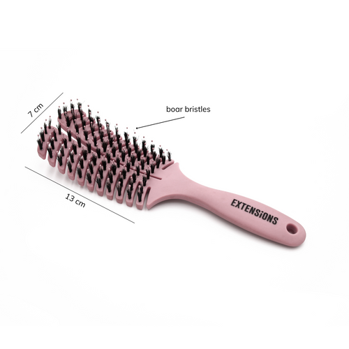 medium pink brush with boar bristles dimentions: 7x13cm
