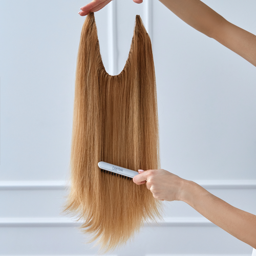 brushing of flip in hair