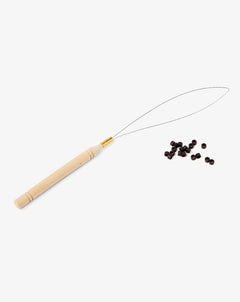 hairtalk looping tool with silicone line beads col. dark brown