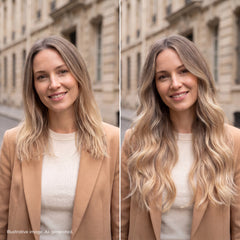 tape on natural human hair extensions her flow PRO TAPE 3 CM - color LIGHT GREY/PLATINUM OMBRE