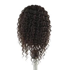 mira curly training head with curly hair - back