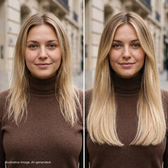 tape on natural human hair extensions her flow PRO TAPE 3 CM - color ROOTED BLONDE BALAYAGE