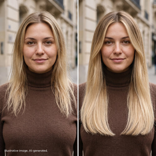 tape on human hair extensions her flow INVISIBLE TAPE 3 CM - rooted blonde balayage