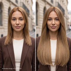 tape on human hair extensions her flow INVISIBLE TAPE 3 CM - rooted brown