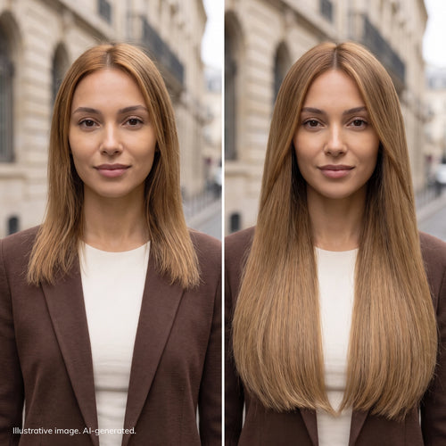 tape on natural human hair extensions her flow PRO TAPE 3 CM - color ROOTED BROWN