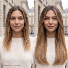 tape on natural human hair extensions her flow PRO TAPE 3 CM - color ROOTED BROWN BALAYAGE