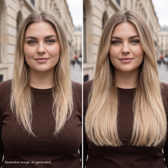 tape on natural human hair extensions her flow PRO TAPE 3 CM - color ROOTED GREY BALAYAGE