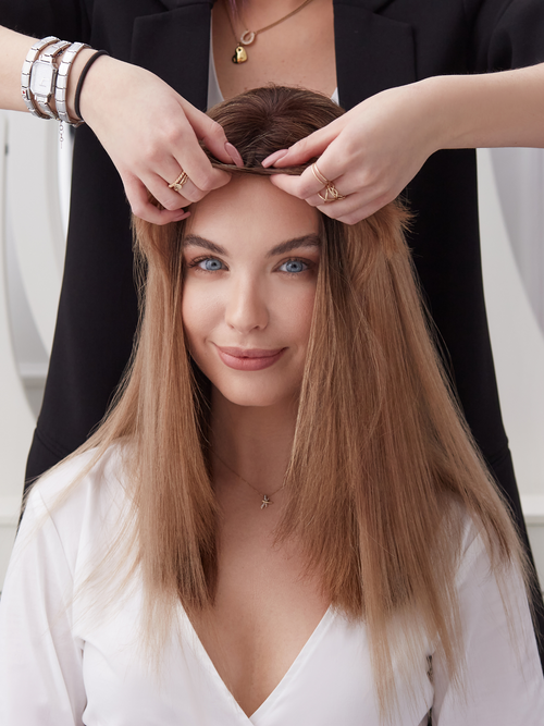 top of the head applicaiton on model