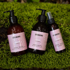 careMe! hair care for hair extensions: shampoo, balsam and spray conditioner