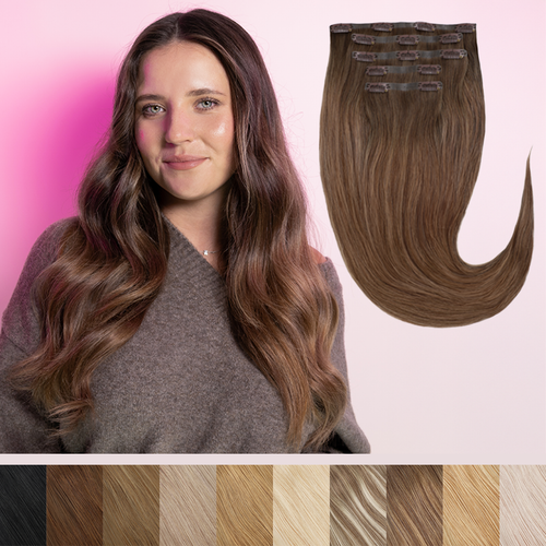 włosy naturalne na klipsy clip in hair bezszwowe 180g extendMe! - silver (rose silver)