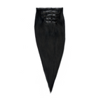 human hair clip in hair extensions color black