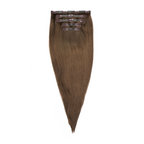 human haie clip in hair extensions color light brown