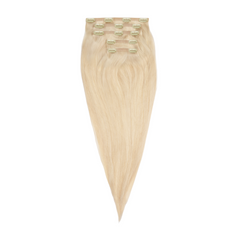 human hair clip in hair extensions color platinum