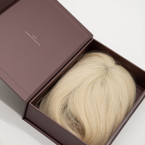clip-in human hair topper her flow Clip Top - platinum