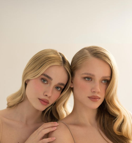 blond hair extensions models with elegant wavy hairstyle