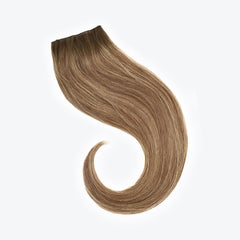human flip in hair extensions color rooted brown balayage