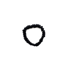 small black silk scrunchie from set tieMe!