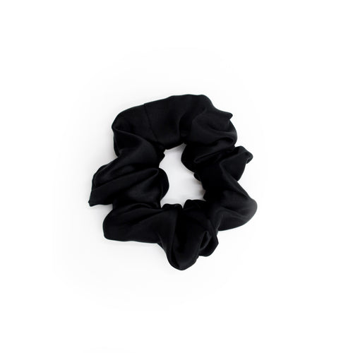 medium black silk scrunchie from set tieMe!