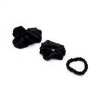 three black silk scrunchies - tieMe! set