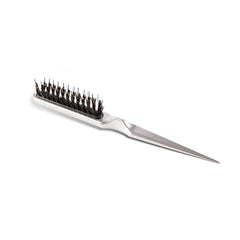 hairtalk mini hair brush with natural boar bristles - silver hair brush with spike