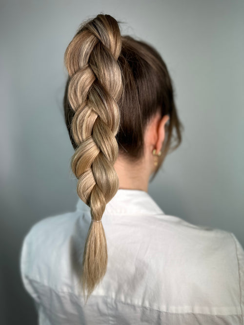 high ponytail with braid