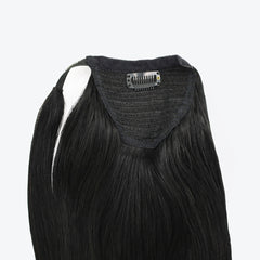human hair ponytail color black