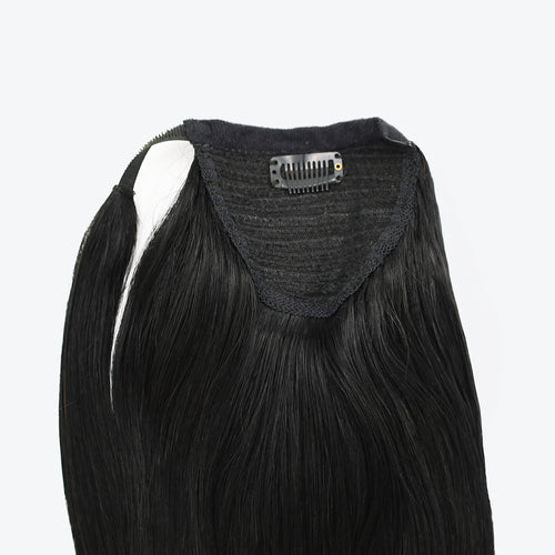 human hair ponytail color black