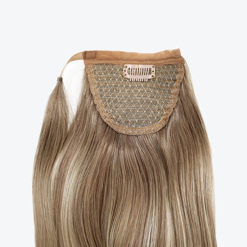 human hair ponytail color rooted grey balayage
