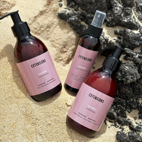 careMe! shampoo, balsam, spray conditioner for hair extensions