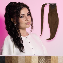 extendMe! human hair ponytail 120g - silver (rose silver)