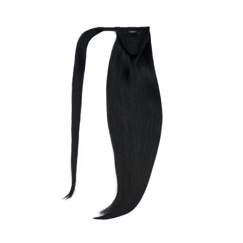 human hair ponytail color black