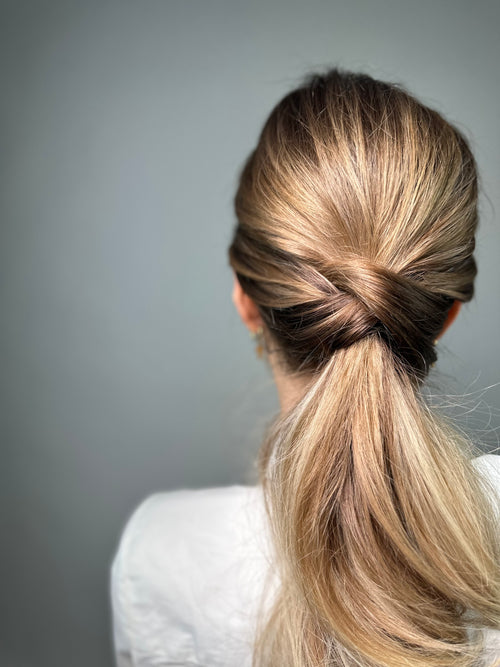 elegant hairstyle with hair extensions