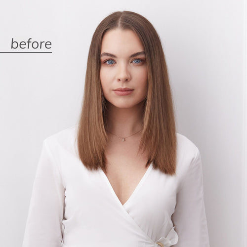 model before top of the head makeover