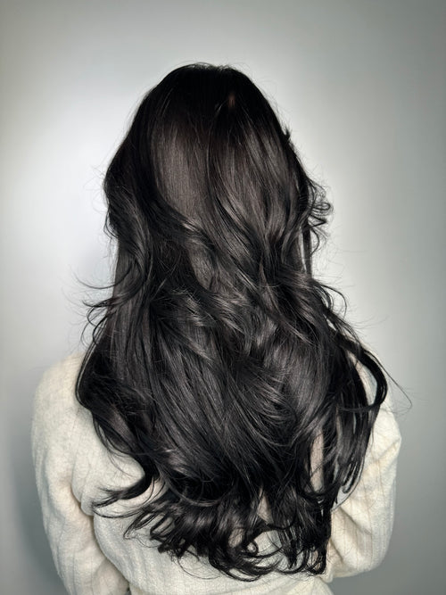 black hair extensions makeover