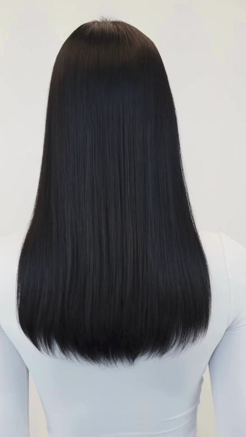 video showing quick and easy application of natural tape in hair extensions