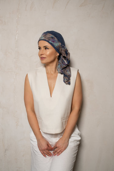 model with Aries turban - front