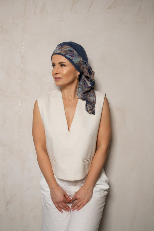 model with Aries turban - front