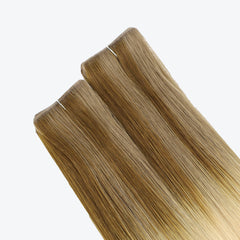 invisible tapes color rooted blonde balayage