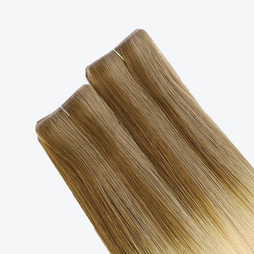 invisible tapes color rooted blonde balayage