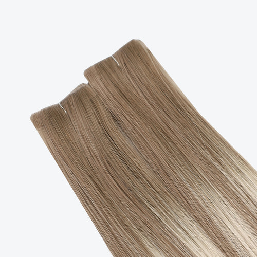 invisible tapes color rooted grey balayage