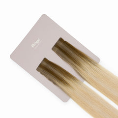 włosy naturalne doczepiane her flow tape on INVISIBLE TAPE 3 cm - rooted blonde balayage