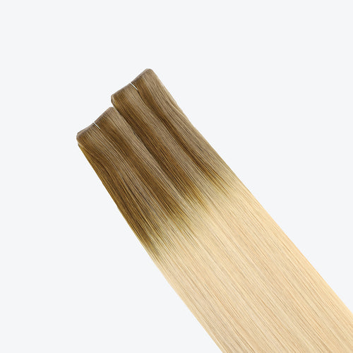 invisible tapes color rooted blonde balayage