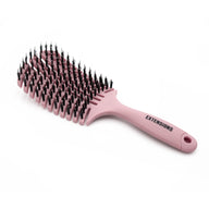 large pink brush for hair extensions with boar bristles