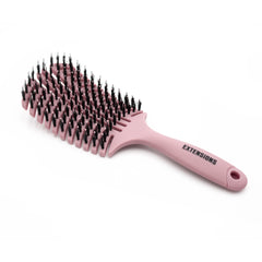 large pink brush for hair extensions with boar bristles