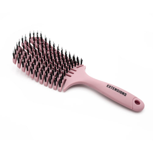 large pink brush for hair extensions with boar bristles