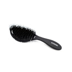 oval black brush for hair extensions with boar bristles