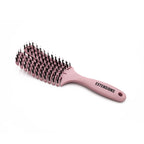medium pink brush for hair extensions with boar bristles