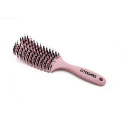 medium pink brush for hair extensions with boar bristles