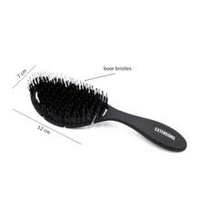 brushMe! brush with natural boar bristles - black - oval