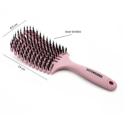 brushMe! brush with natural boar bristles - pink - large